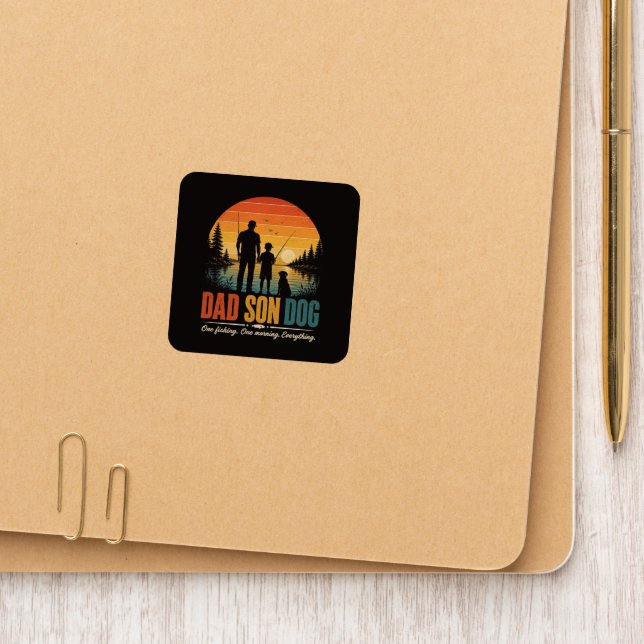 Dad Son Dog Fishing Morning Patch (On Folder)