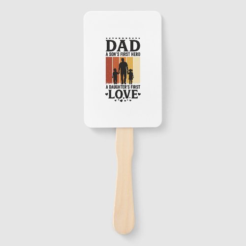 Dad Son First Hero Daughter First Love Vintage Shi Hand Fan