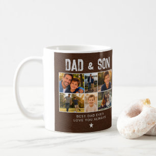 Dad & Son Gold Family 6 Photo  Coffee Mug
