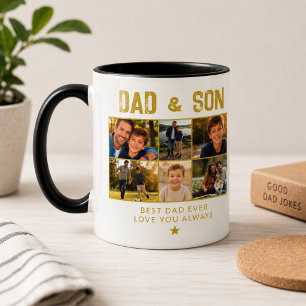 Dad & Son Gold Family 6 Photo  Mug