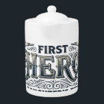 Dad Son Hero Daughter Love Vintage Typography Shir Teapot<br><div class="desc">Dad Son Hero Daughter Love Vintage Typography Shirt_1</div>