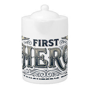 Dad Son Hero Daughter Love Vintage Typography Shir Teapot