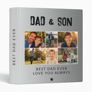 Dad & Son Silver Family Photo Album 3 Ring Binder