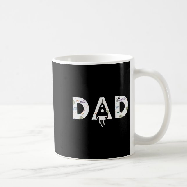 Dad Space Themed Birthday Party Shirt Funny Cute D Coffee Mug (Right)