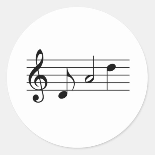Dad spelled in Music Notes Classic Round Sticker