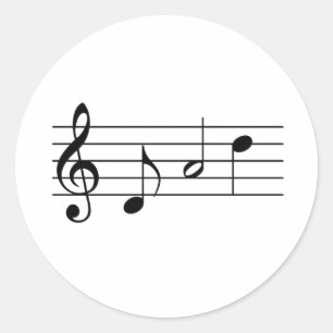 Dad spelled in Music Notes Classic Round Sticker