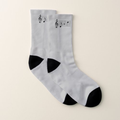 Dad spelled in Music Notes Grey Musical Socks