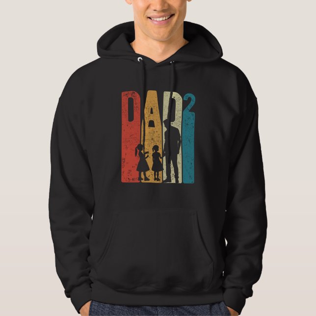 Dad Squared Father s Day Two Girls Two Daughters F Hoodie (Front)