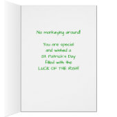 Dad, St. Patrick's Day Monkey with Shamrock Cards (Inside (Right))
