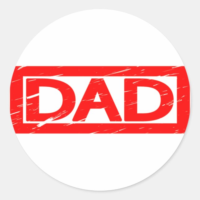 Dad Stamp Classic Round Sticker (Front)