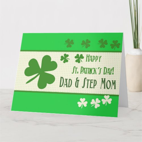 Dad  Step Mom   Happy St Patricks Day Card
