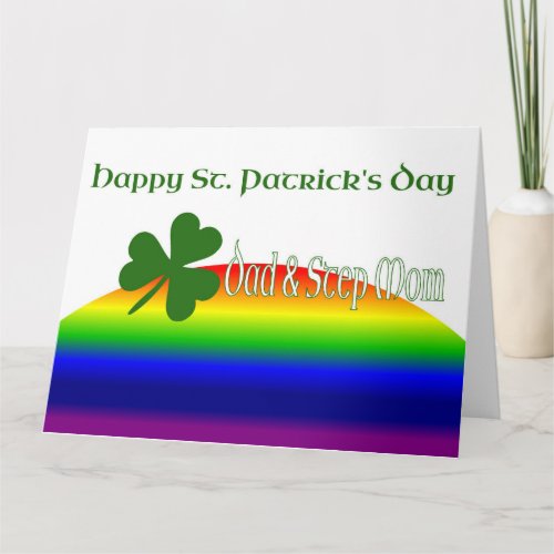 Dad  Step Mom   Happy St Patricks Day Card