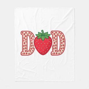 Dad Strawberry Lettering Vector Shirt Design_1 Fleece Blanket