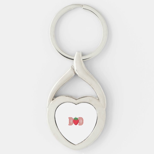 Dad Strawberry Lettering Vector Shirt Design_1 Keychain (Front)