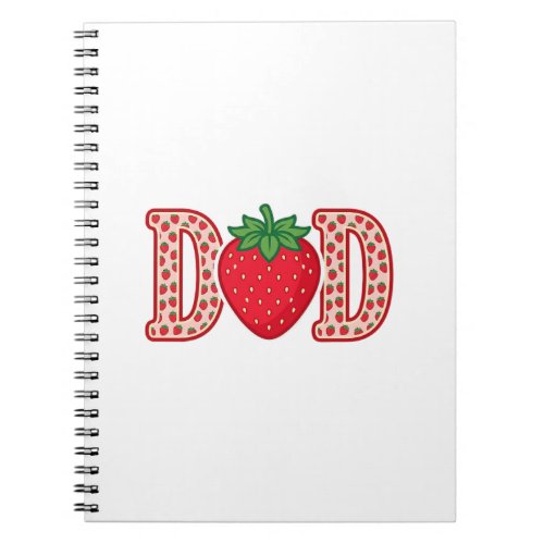Dad Strawberry Lettering Vector Shirt Design_1 Notebook