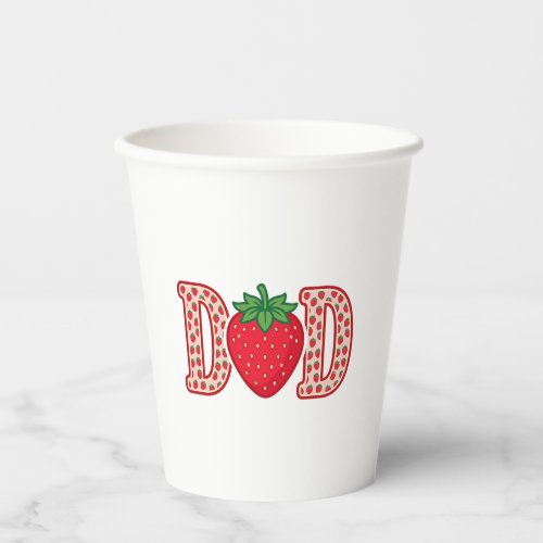 Dad Strawberry Lettering Vector Shirt Design_1 Paper Cups