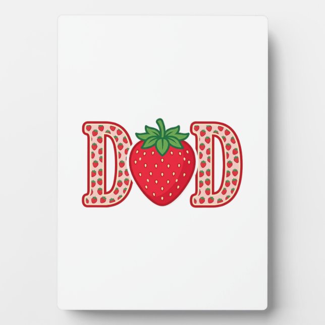 Dad Strawberry Lettering Vector Shirt Design_1 Plaque (Front)