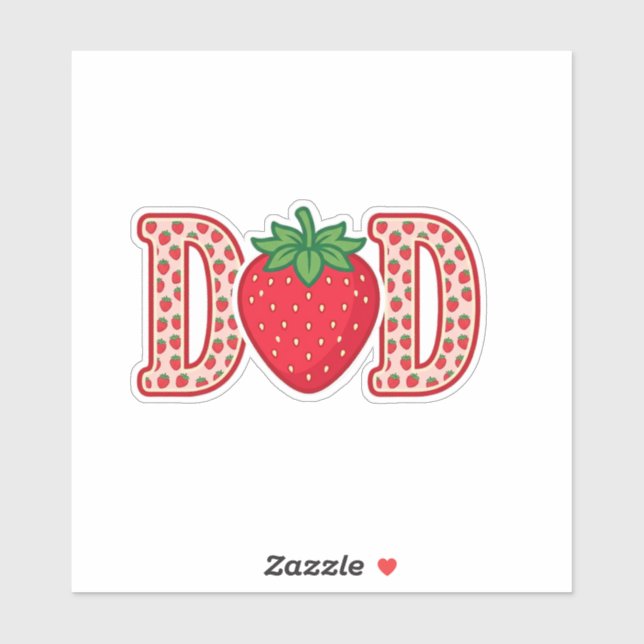 Dad Strawberry Lettering Vector Shirt Design_1 Sticker (Sheet)