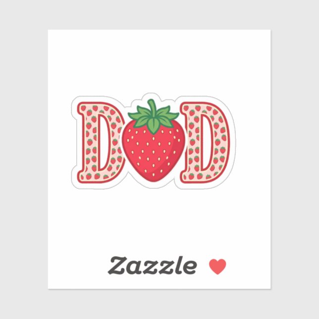 Dad Strawberry Lettering Vector Shirt Design_1 Sticker (Sheet)