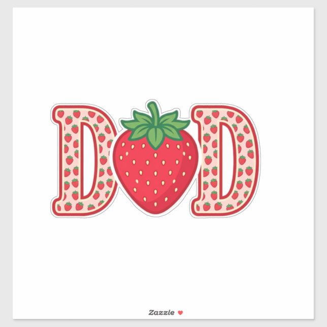 Dad Strawberry Lettering Vector Shirt Design_1 Sticker (Sheet)