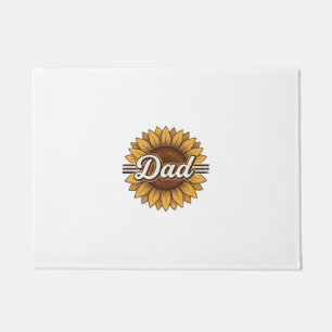 Dad Sunflower Vintage Engraving Shirt Design_1 Doormat