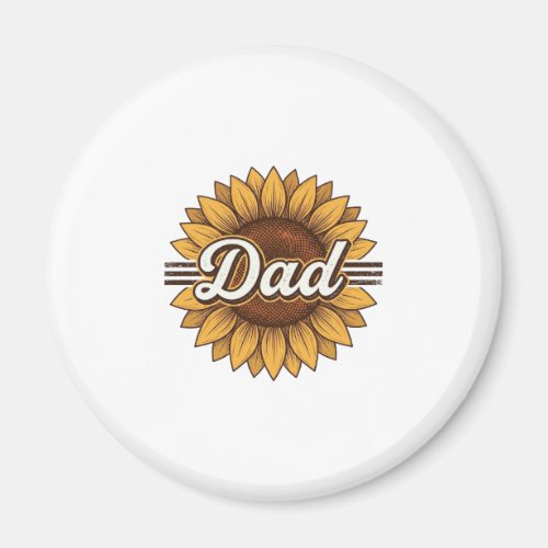 Dad Sunflower Vintage Engraving Shirt Design_1 Magnet