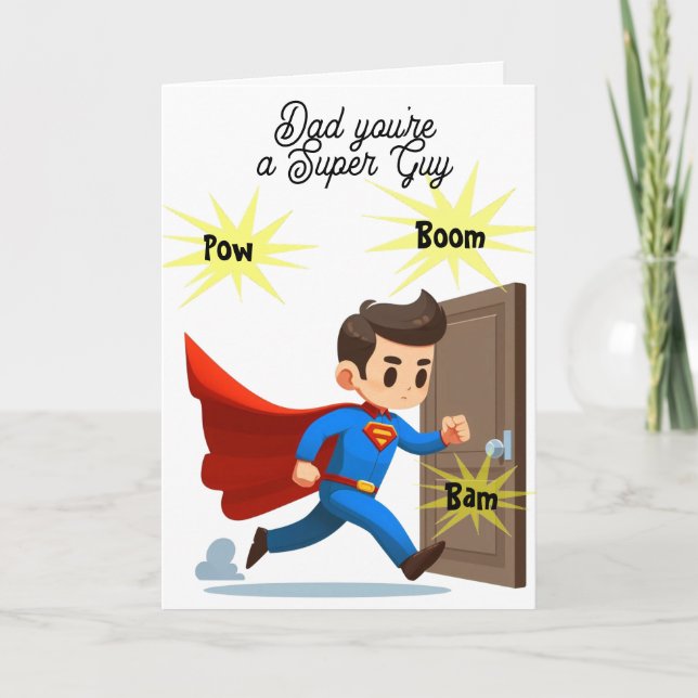 Dad Super Guy Greeting Card (Front)