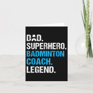 Dad Superhero Badminton Coach Funny Badminton Coac Card