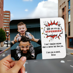 Dad Superhero Cartoon Speech Bubble Father`s day Magnet