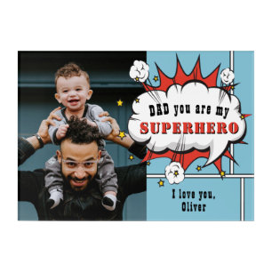 Dad Superhero Comic Speech Bubble Photo Acrylic Print