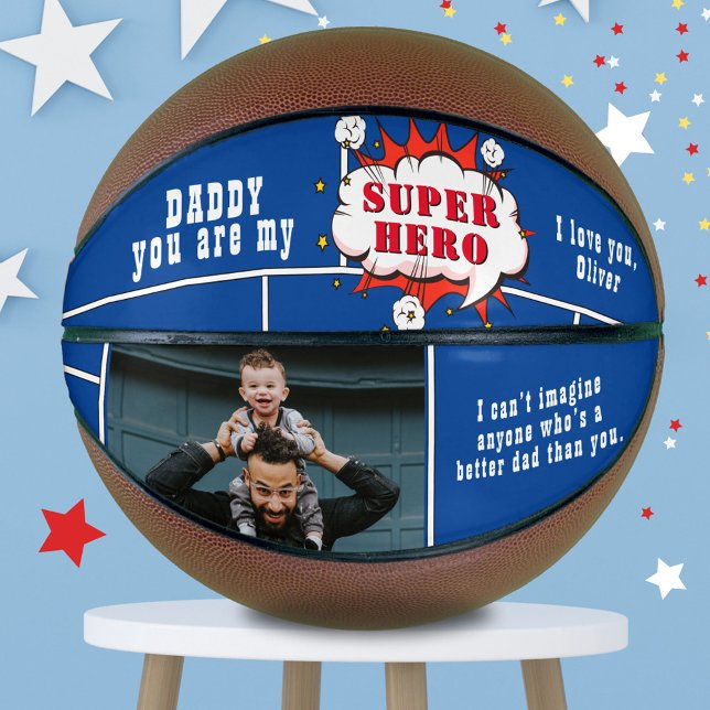Dad Superhero Comic Speech Bubble Photo Basketball (Creator Uploaded)