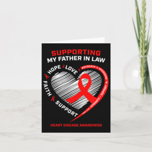 Dad Support Father In Law Red Heart Disease Awaren Card