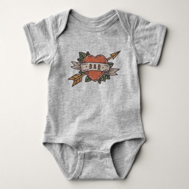 Dad Tattoo Baby Bodysuit (Front)