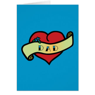 Dad Tattoo Heart Cards