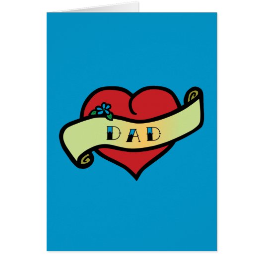 Dad Tattoo Heart Cards (Front)