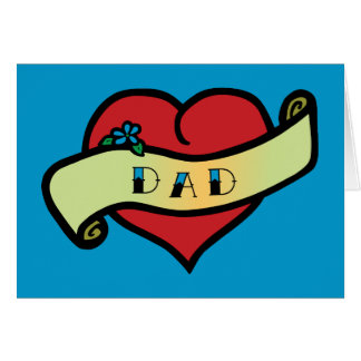 Dad Tattoo Heart Cards