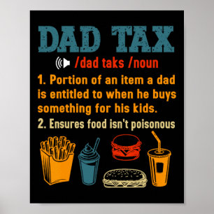 Dad Tax Definition Men Funny Father's Day 7 Poster