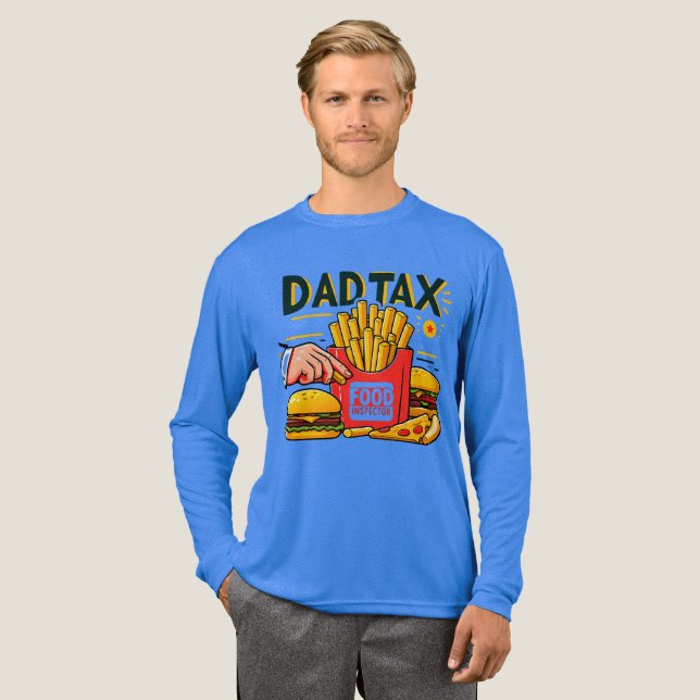  Dad Tax Food Inspector Funny Dad Long Sleeve Tri-Blend Shirt (Full Front)