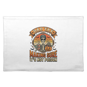 Dad Tax Funny Halloween Skeleton Candy_1 Cloth Placemat