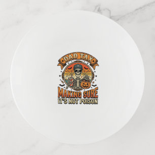 Dad Tax Funny Halloween Skeleton Candy_1 Trinket Tray