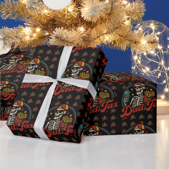 Dad Tax Making Sure It's Not Poison Skeleton Wrapping Paper (Holidays)