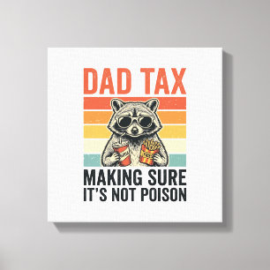 Dad Tax Raccoon Vintage Funny Dad Shirt Design_1 Canvas Print