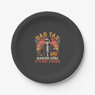 Dad Tax Skeleton Halloween Candy Vector Design_1 Paper Plates