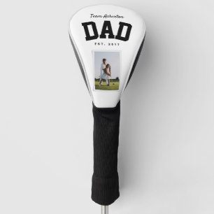 Dad team name one photo sporty black golf head cover