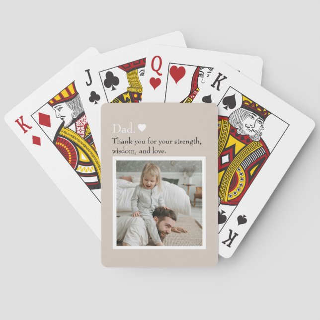 Dad, Thank You For – Custom Photo & Text |  Poker Cards (Back)
