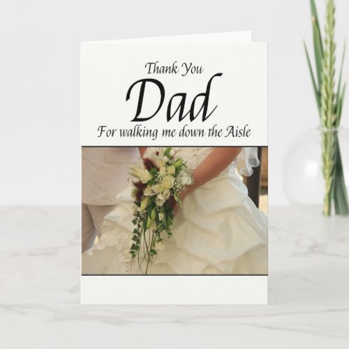 Dad Thanks for Walking me down Aisle Thank You Card