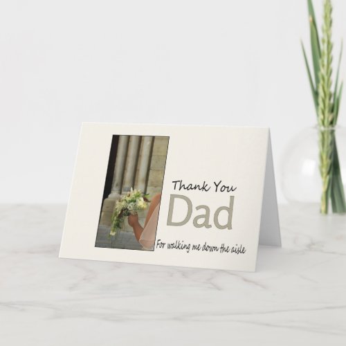 Dad Thanks for Walking me down Aisle Thank You Card