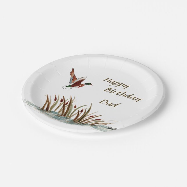 Dad, Thanks Mallard Above Cattails, A Memory Paper Plates (Angled)