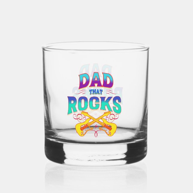 DAD THAT ROCKS! Guitars Whiskey Glass (Front)