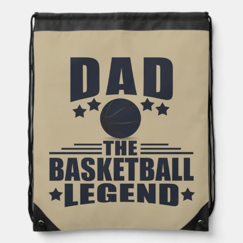 Dad the basketball legend funny fathers day gifts drawstring bag